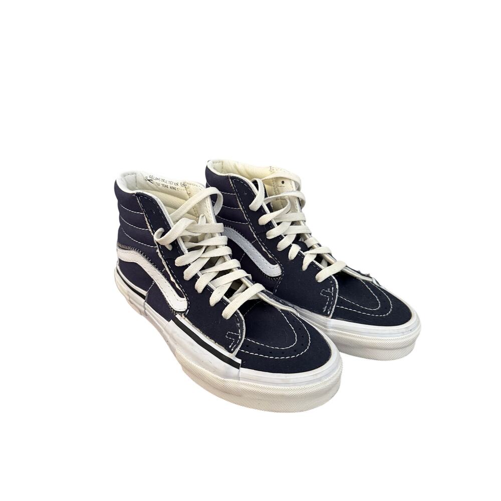 Size 6 Men’s, 7.5 Women’s- VANS Sk8-Hi High Tops - Navy Reconstructed